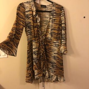 Urban outfitters tiger print wrap dress